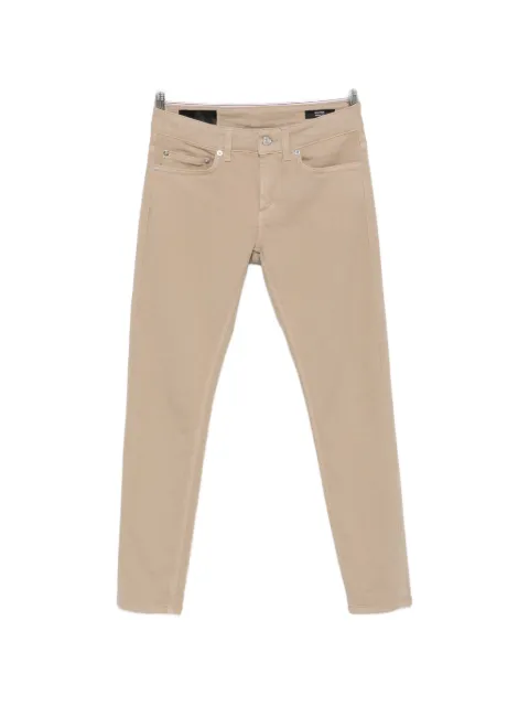 DONDUP logo-plaque slim-fit jeans Neutrals P692BSE037DKPT
