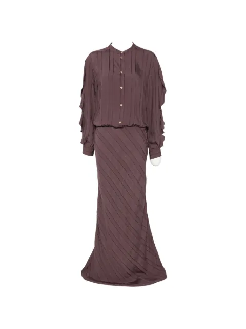 Kristina Ti ruffled striped maxi dress Purple KAL0112TI0327