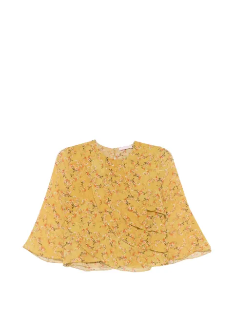 Kristina Ti floral-print ruffled blouse Yellow KBL0165TI0336