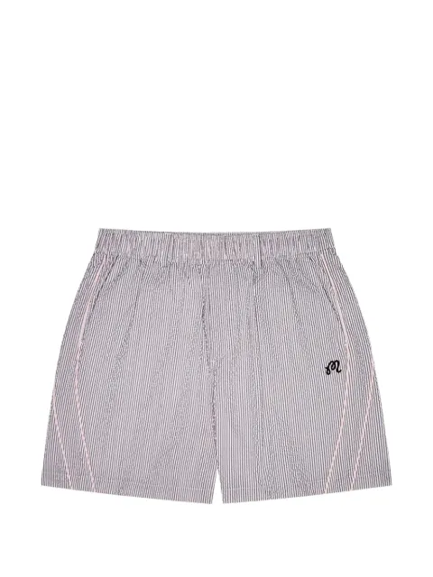 Malbon Golf Valero seersucker striped shorts White M10059TAM