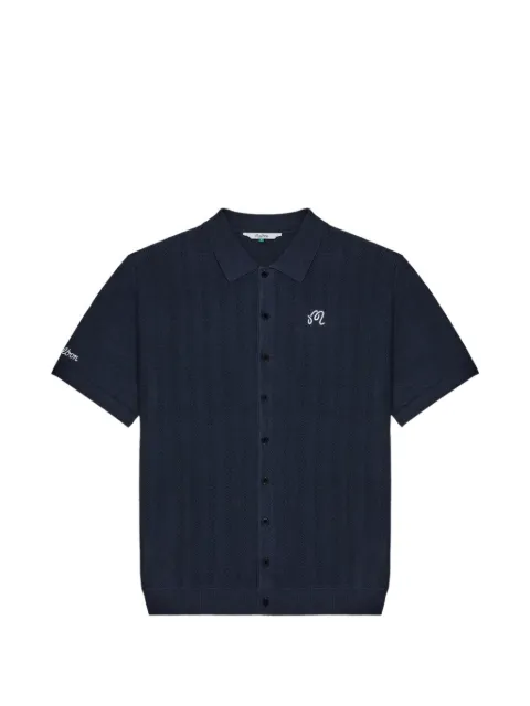 Malbon Golf Crosscut pointelle polo shirt Blue M10179