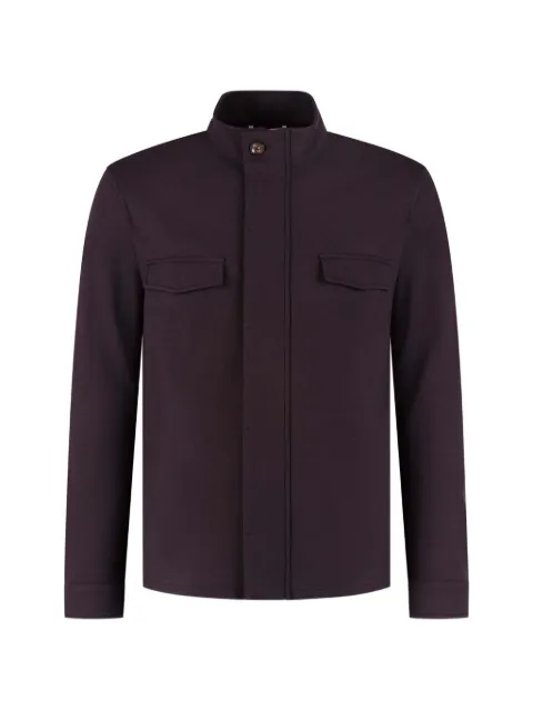 Marco Pescarolo high-neck chest-flap jacket Purple TITAN54Y1109