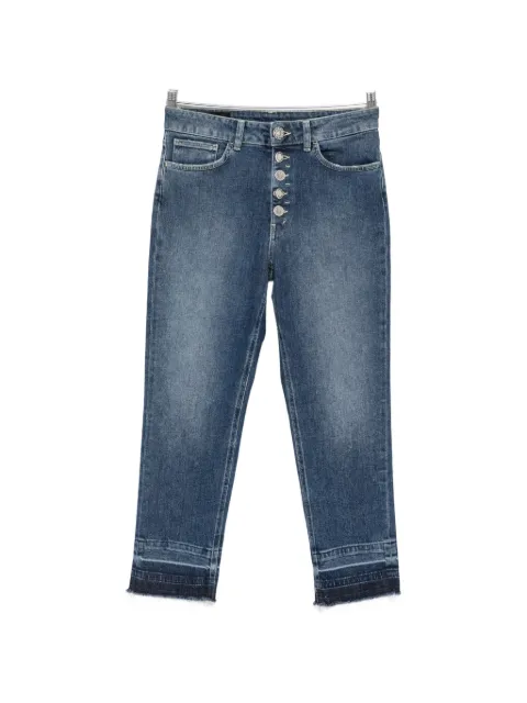 DONDUP button-fly frayed jeans Blue DP268BDSK340DMV6O