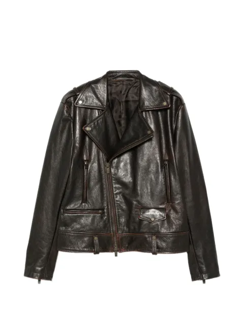 Salvatore Santoro biker leather jacket Brown 51658U