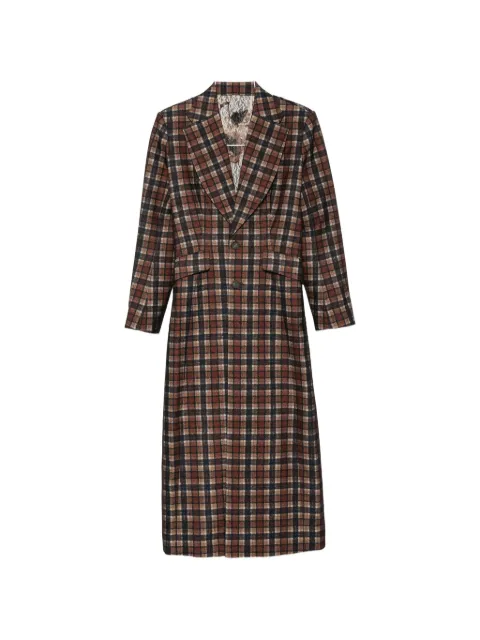 Quetsche check lace-panel coat Brown C8SS26C11