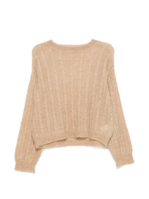 Kristina Ti cable-knit boat-neck sweater Neutrals KMA0377CM0192