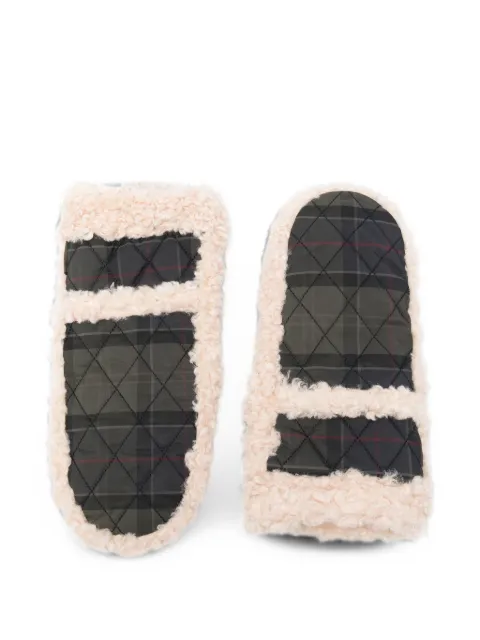 Barbour quilted Tartan mittens Green LGL0158