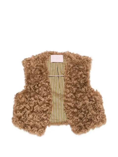 Kristina Ti faux-fur cropped gilet Neutrals KGT0084TI0335
