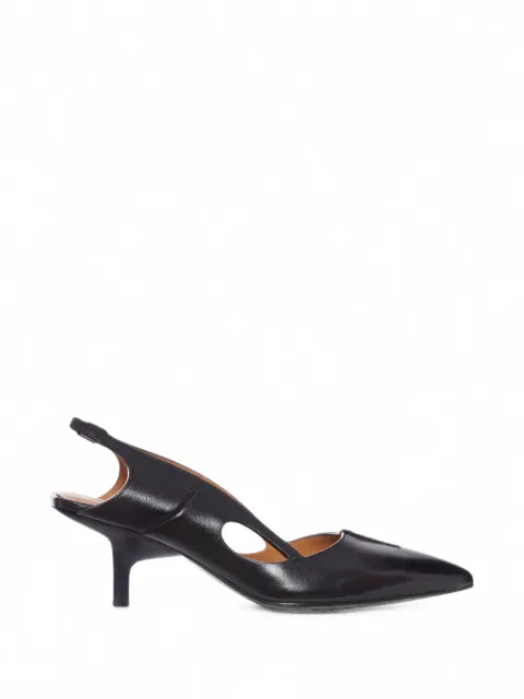 CAPASA MILANO cut-out leather slingback pumps Black EC0016BUF