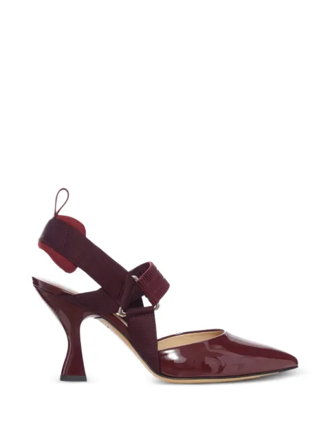 FENDI Colibrì patent-leather slingback pumps Red 8J9099NEH