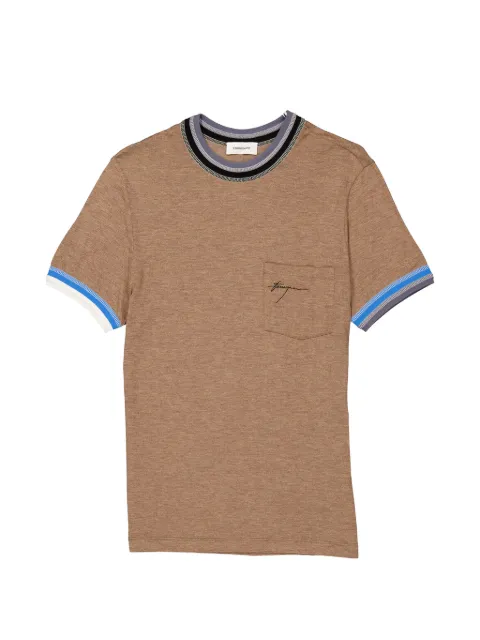 Ferragamo logo-embroidered T-shirt Brown 773061