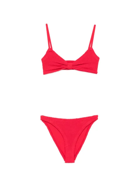 Hunza G Alicia crinkle-effect bikini Red BALICIACRRED