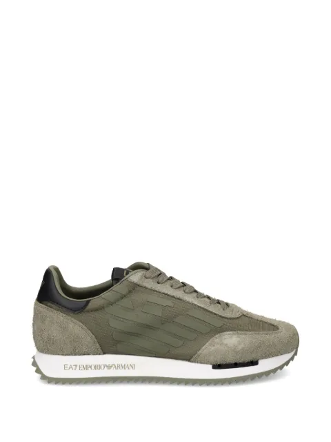 Ea7 Emporio Armani logo-patch panelled sneakers Green 7X000870AF28085