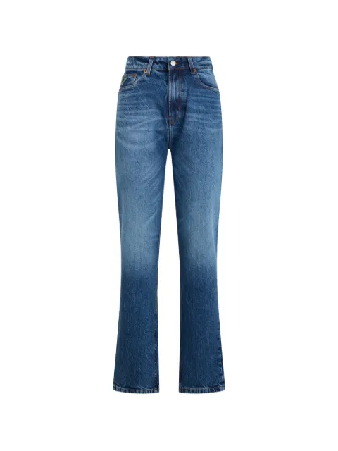 LOIS JEANS logo-patch whiskered jeans Blue 35478097