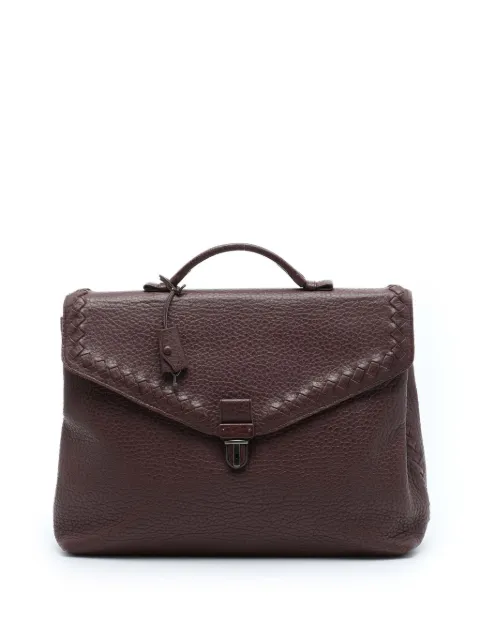 Bottega Veneta Pre-Owned 2007-2011 Intrecciato Trimmed Leather business bag Red PMSTXACCZ458CGZB