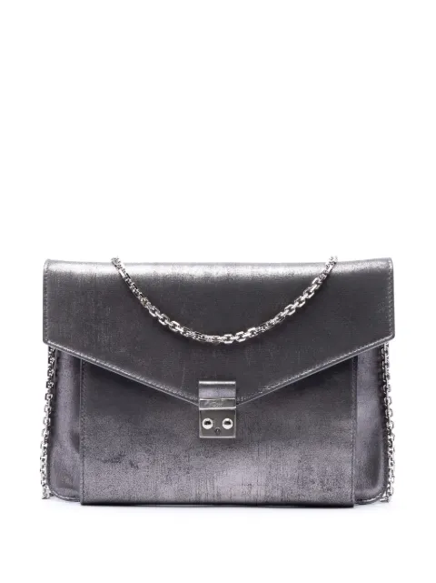 Christian Dior Pre-Owned 2016 Metallic Leather Shadow Soft Pouch on Chain crossbody bag Silver JZL9SLPPUERHRN2C