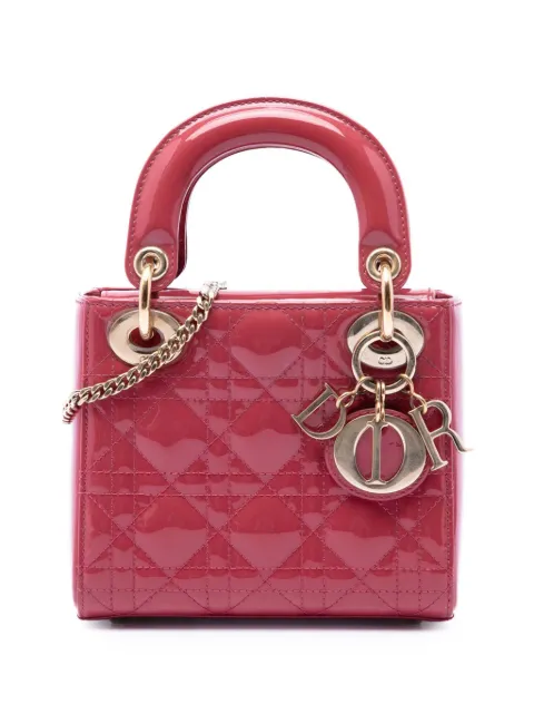 Christian Dior Pre-Owned 2021 Mini Patent Cannage Lady Dior satchel Red JGPUAR7OVU2DNGWV