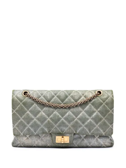 CHANEL Pre-Owned 2009-2010 Quilted Shimmering Denim Reissue 2.55 Double Flap 227 shoulder bag Green IC0TPI6LK20DXXIR