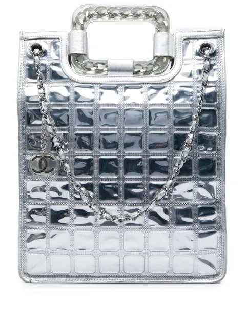CHANEL Pre-Owned 2006-2008 CC Vinyl Ice Cube Shopper Tote satchel Silver C347QR7PIIFUGEBW