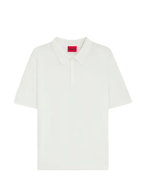 HUGO knit polo with covered placket White 50536672