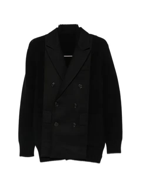 sacai double-breasted layered cardigan Black 2608762