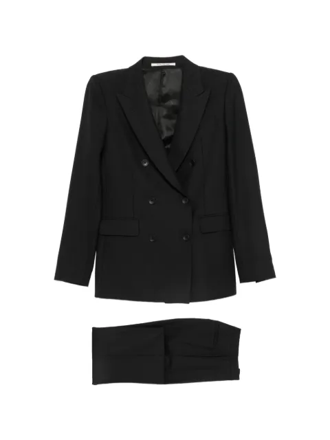 Tagliatore double-breasted peaked-lapel suit Black TPARIGI10BADH50044