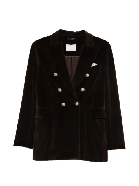 Circolo 1901 double-breasted velvet jacket Brown FD4062G1125