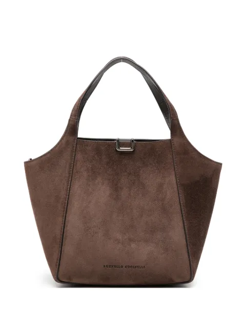 Brunello Cucinelli suede-finish tote bag Brown MBDLB2840C9885