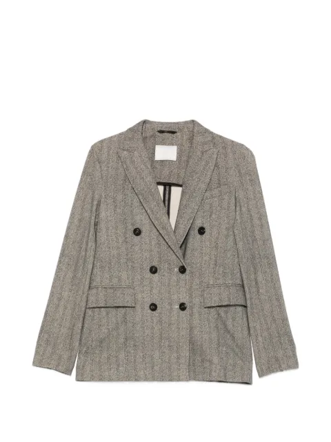 Circolo 1901 herringbone-pattern double-breasted jacket Grey FD4109NERO