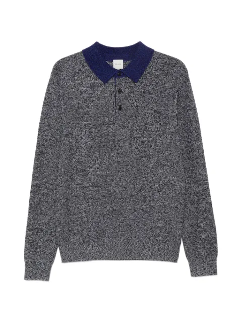 Paul Smith marled-knit long-sleeve polo shirt Grey M1R990ZW03254