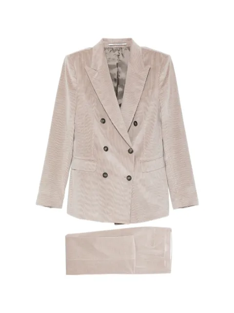 Tagliatore double-breasted corduroy suit Neutrals TPARIGI10BAD020002