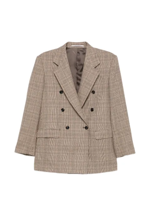Tagliatore check-pattern double-breasted jacket Neutrals JLORELEY19BL30038
