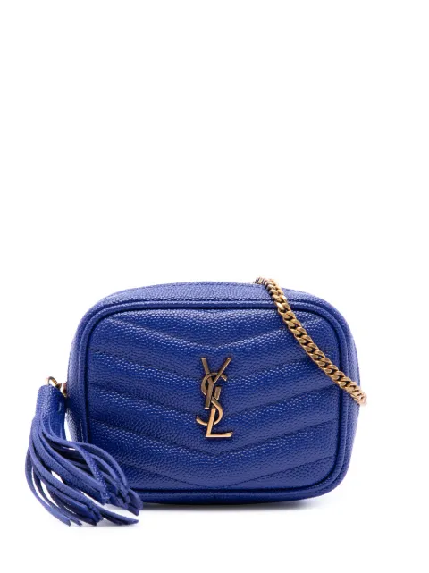 Saint Laurent Pre-Owned 2020 Baby Chevron Grain De Poudre Monogram Lou Camera Bag crossbody bag Blue Q6H80VMBH9G72KR3