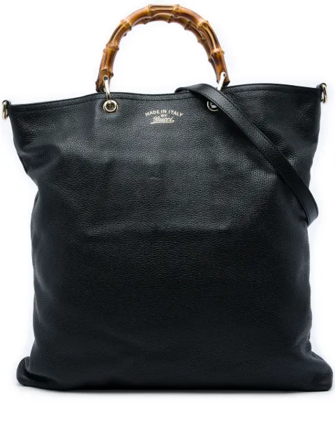 Gucci Pre-Owned 2016-2026 Calfskin Bamboo Shopper satchel Black QIZLL47MFOA64S1E