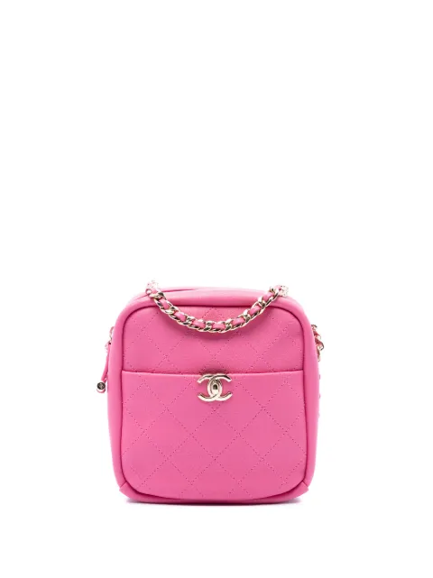 CHANEL Pre-Owned 2018-2019 Stitched Goatskin Casual Trip North South Camera Case crossbody bag Pink G3J201MLHNPCO8TB