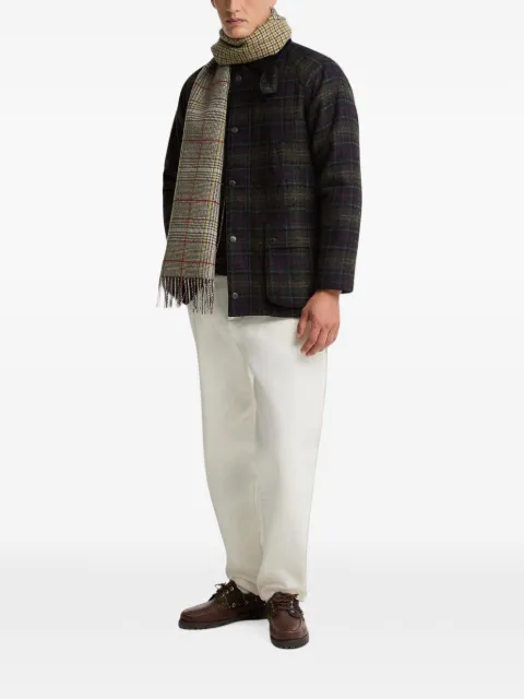 Barbour Macklow check-pattern scarf Neutrals USC0404