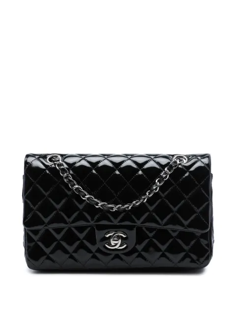 CHANEL Pre-Owned 2013-2014 Medium Classic Patent Double Flap shoulder bag Black BTWU6J2E1JX72W9F