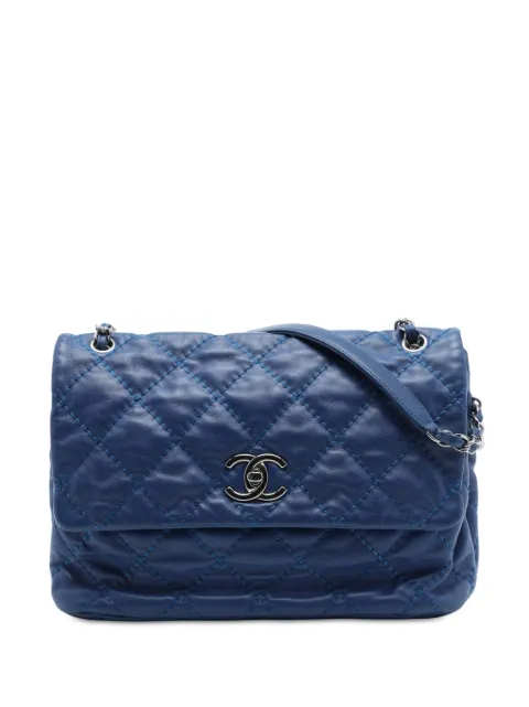 CHANEL Pre-Owned 2012-2013 Large Quilted Calfskin Love Me Tender Flap shoulder bag Blue D3Z7XOM6ITSLRI2Z