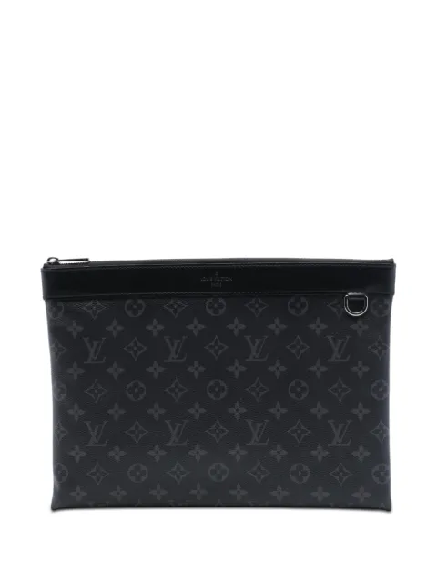 Louis Vuitton Pre-Owned 2017 Monogram Eclipse Discovery Pochette GM clutch bag Black EV4ZPR8TQYZHSVCR
