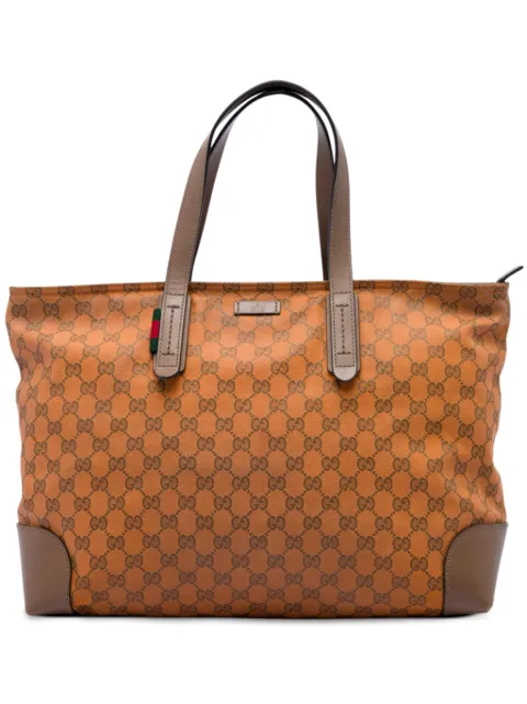 Gucci Pre-Owned 2016-2026 GG Canvas Web tote bag Orange 8W9E42WSF5SEJS81