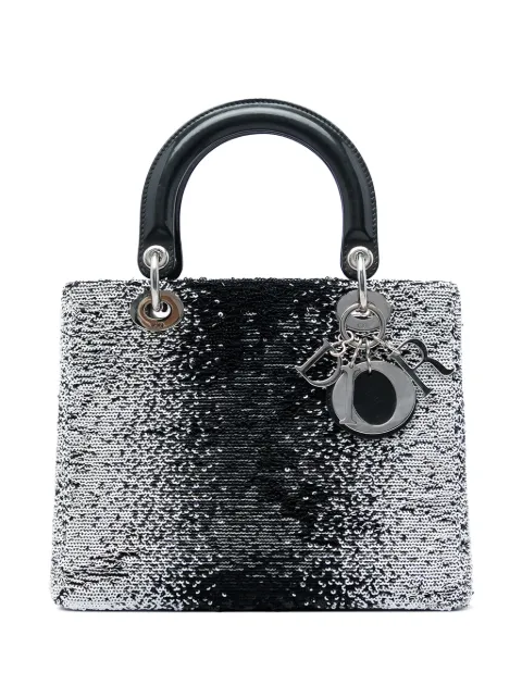 Christian Dior Pre-Owned 2013 Medium Sequins Lady Dior satchel Black AV0NIKMOYW31X8H2