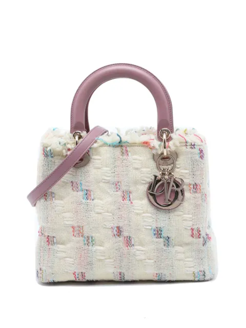 Christian Dior Pre-Owned 2012 Medium Tweed Lady Dior satchel White 8DTGJAKOZ1NZCOH1