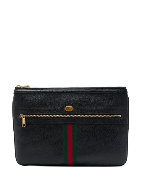 Gucci Pre-Owned 2016-2026 Calfskin Web Ophidia clutch bag Black CW88AIFSLSF093DL