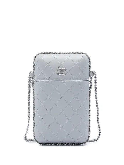 CHANEL Pre-Owned 2018 CC Quilted Lambskin Chain Around Phone Holder crossbody bag Grey BUIFO67KDPJFYBRO