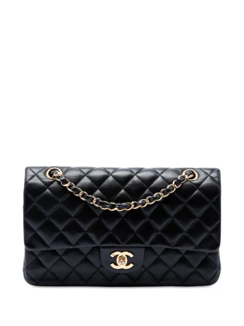 CHANEL Pre-Owned 2006-2008 Medium Classic Lambskin Double Flap shoulder bag Black AON8F5RJ5F2SDFQO