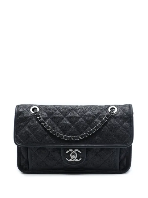 CHANEL Pre-Owned 2014 Medium Quilted Caviar French Riviera Flap shoulder bag Blue 5O7WG41LBXHKN4P4