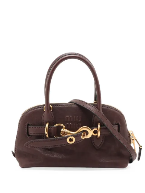Miu Miu Pre-Owned 2021-2026 Mini Nappa Aventure satchel Brown 8L7R9XZKZPBPCTSS