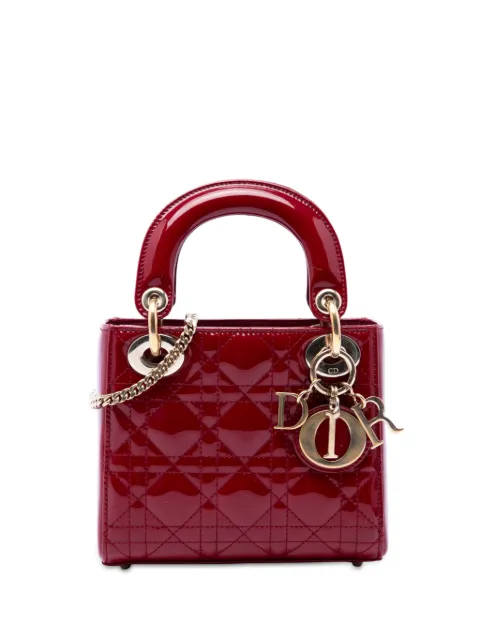 Christian Dior Pre-Owned 2017 Mini Patent Cannage Lady Dior satchel Red Y8Q4NDZNIMI6QPWN