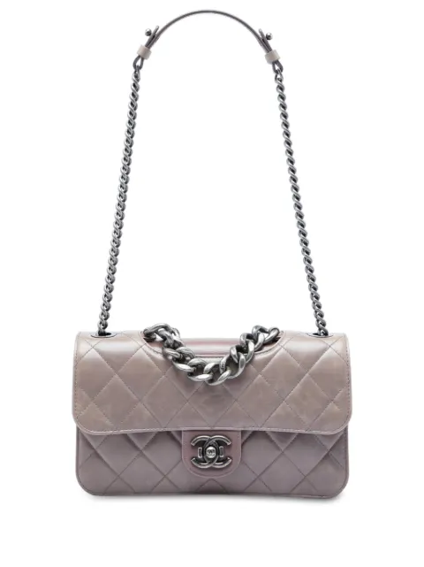 CHANEL Pre-Owned 2016-2017 Medium Quilted Aged Calfskin Perfect Edge Flap satchel Purple YISXJ53JORFH6N58