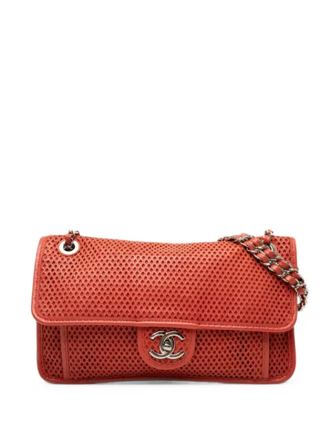 CHANEL Pre-Owned 2012-2013 Medium Perforated Calfskin Up In The Air Flap shoulder bag Red BHQUOOJ3W130LCR5